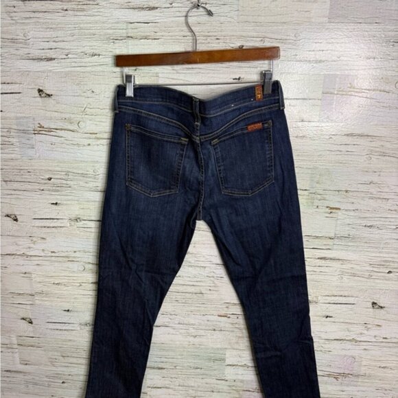 7 For All Mankind Skinny Crop and Roll Jeans Cuffed Dark Wash size 31 - Picture 9 of 9